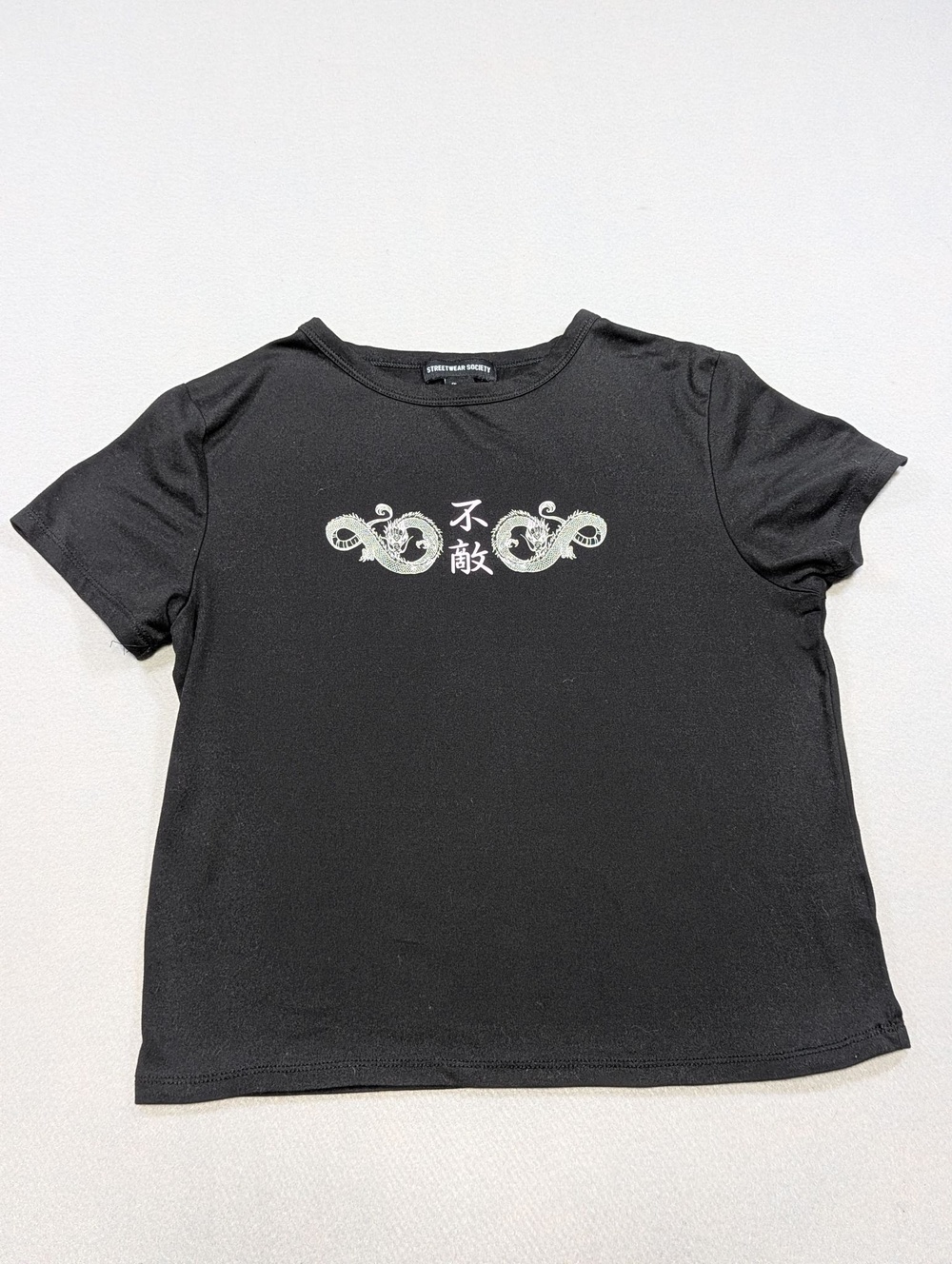 Streetwear Society Shirt Juniors L Black Dragon Graphic Short Sleeve Tee